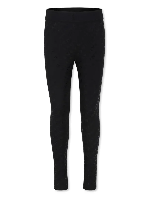 スパッツ・レギンス Givenchy Monogram Logo Leggings Givenchy Black Elastic Blend Logo Waistband High Waisted