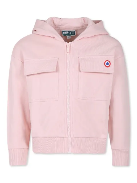 Kenzo Kids Boke Flower zip-up cotton hoodie 