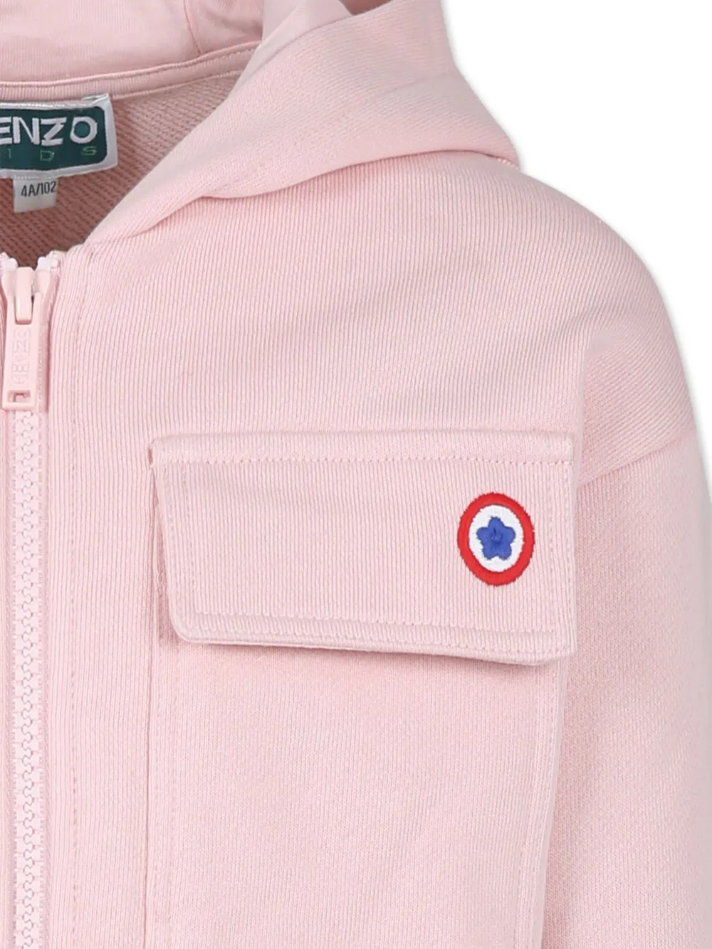 Kenzo Kids Boke Flower katoenen hoodie met rits Roze
