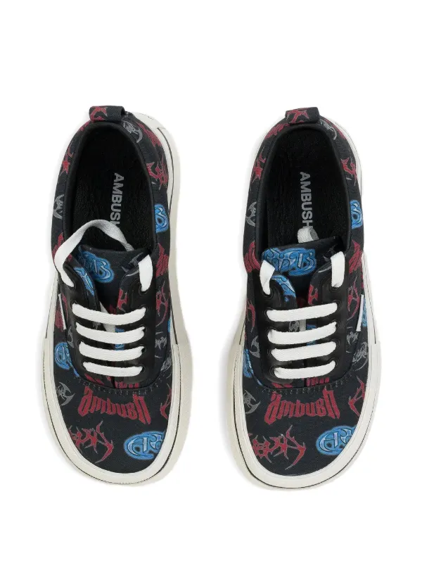 AMBUSH バルカナイズ レースアップ キャンバス スニーカー | ブラック