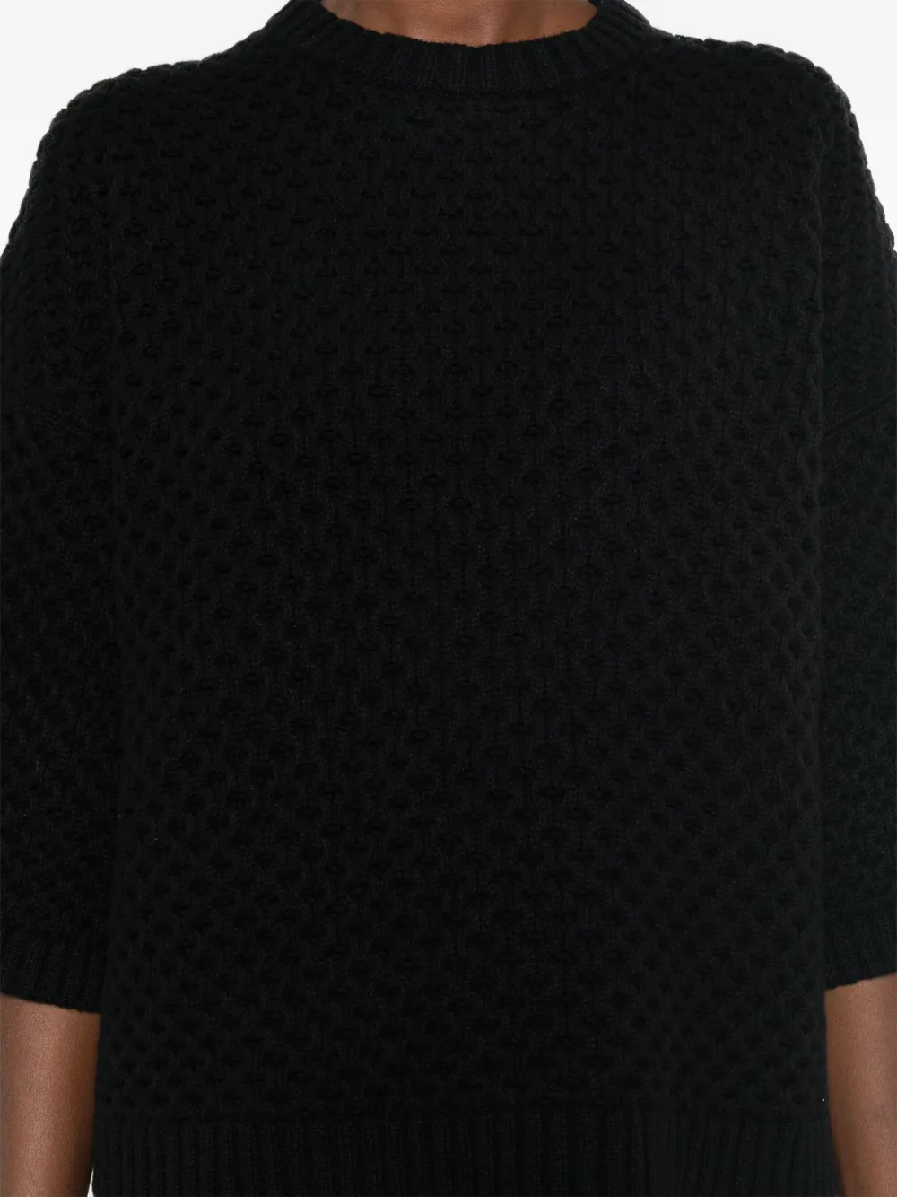 Fabiana Filippi Gebreide T-shirt met stiksel Zwart