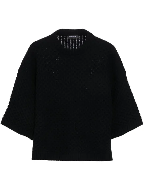 Fabiana Filippi grid-stitch knit T-shirt