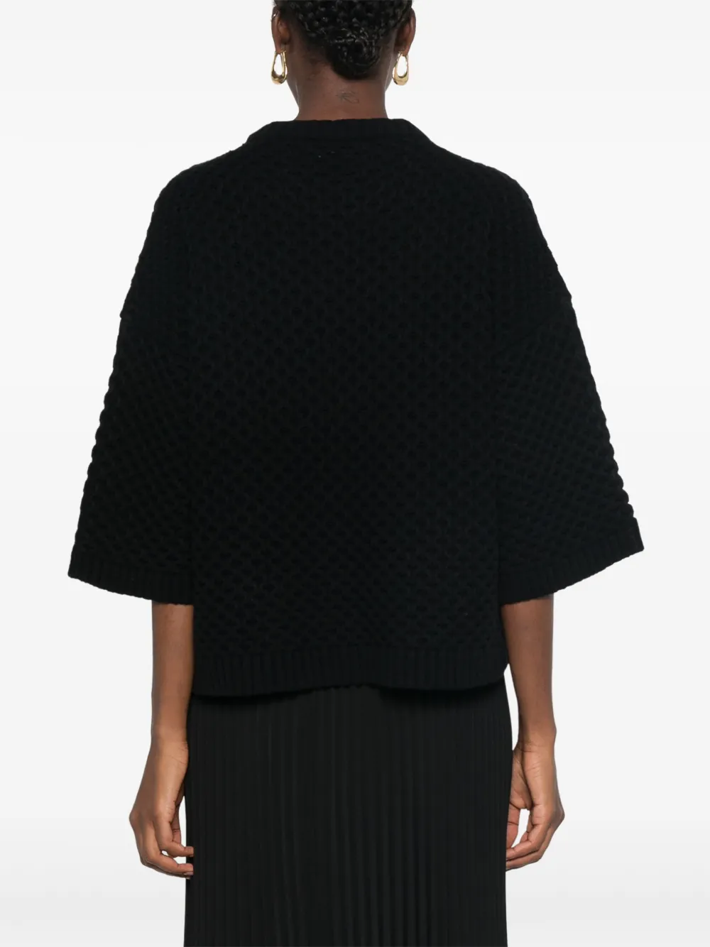 Fabiana Filippi Gebreide T-shirt met stiksel Zwart