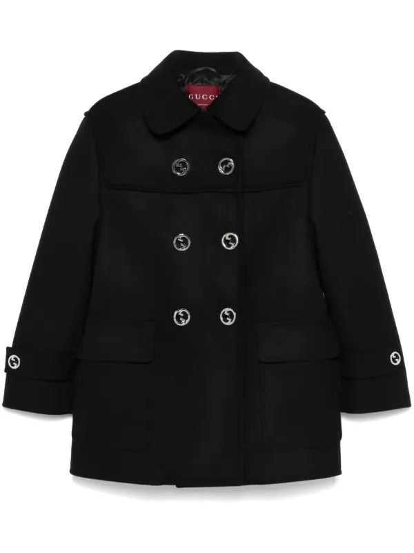 Gucci black wool coat on sale