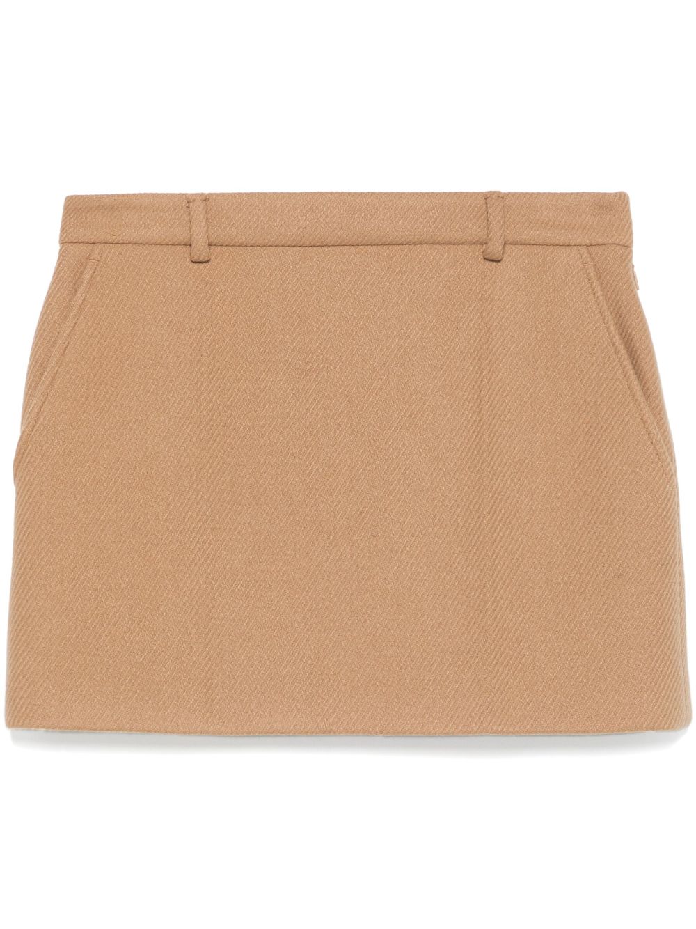 Shop Gucci Logo-embroidered Mini Skirt In Neutrals