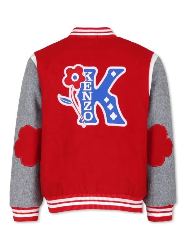 Kenzo Kids Giacca Varsity Con Ricamo Rosso FARFETCH IT