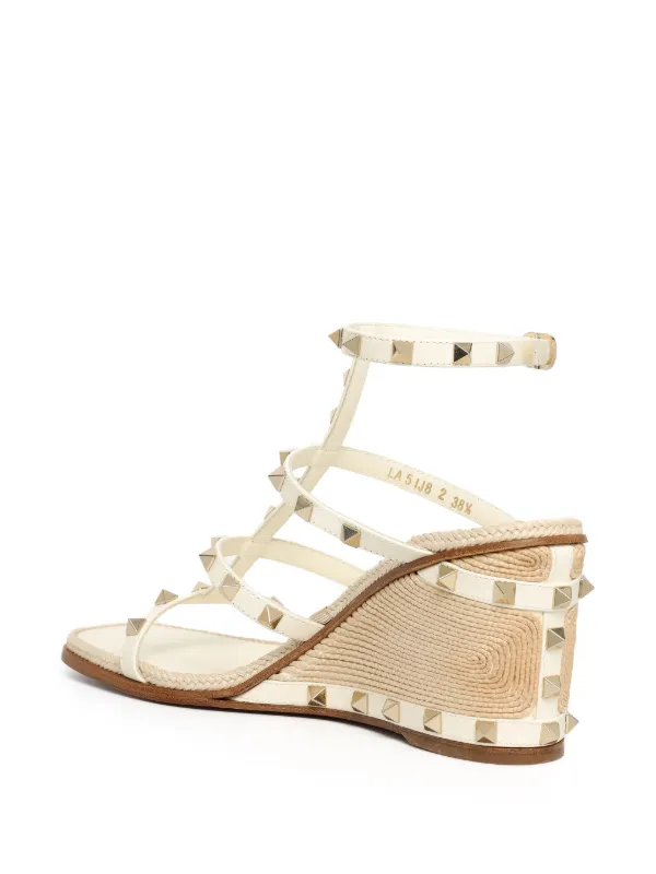 Valentino Garavani ロックスタッズ ウェッジサンダル | ニュートラル