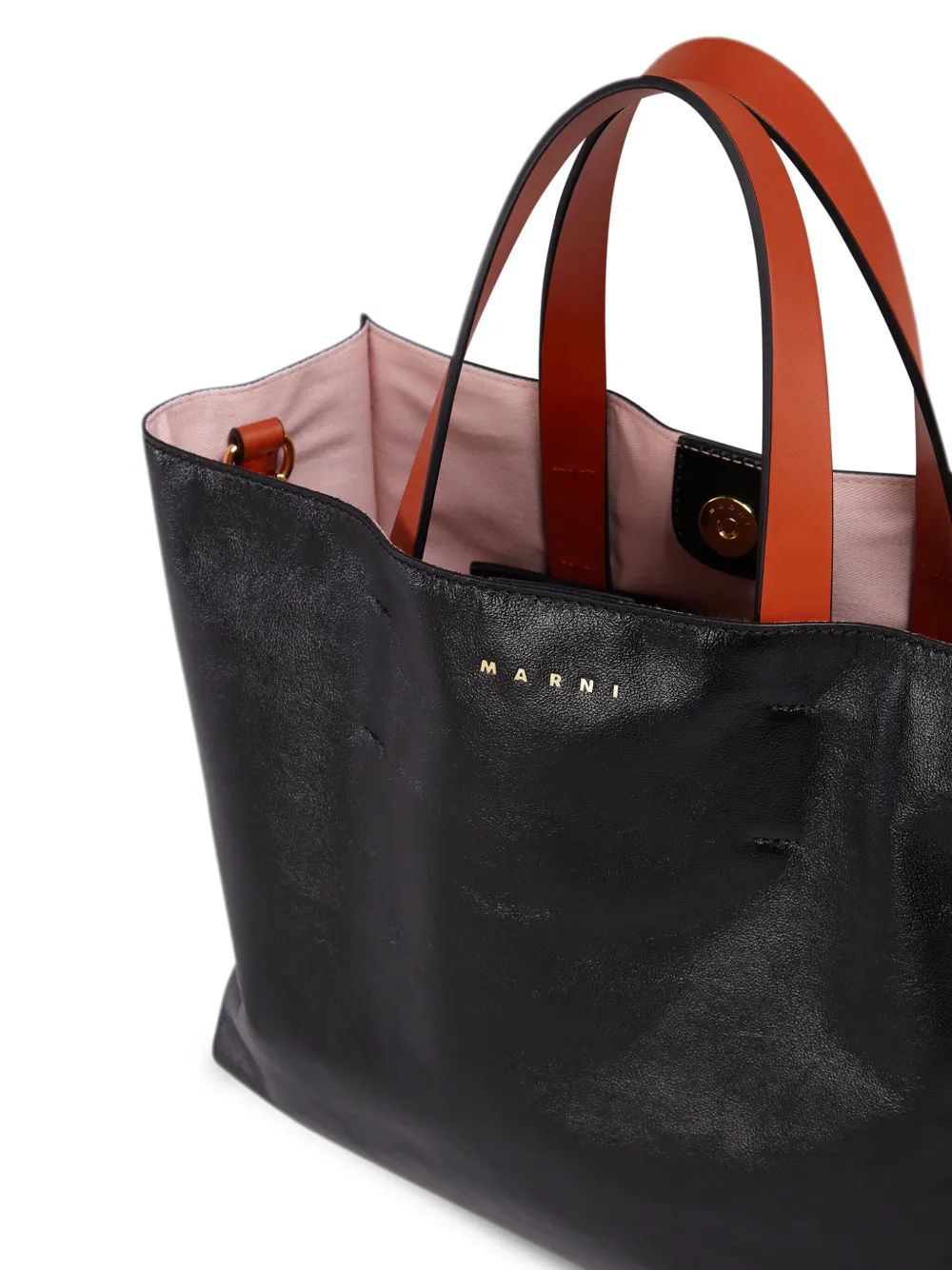 Marni Museo leren shopper - Zwart