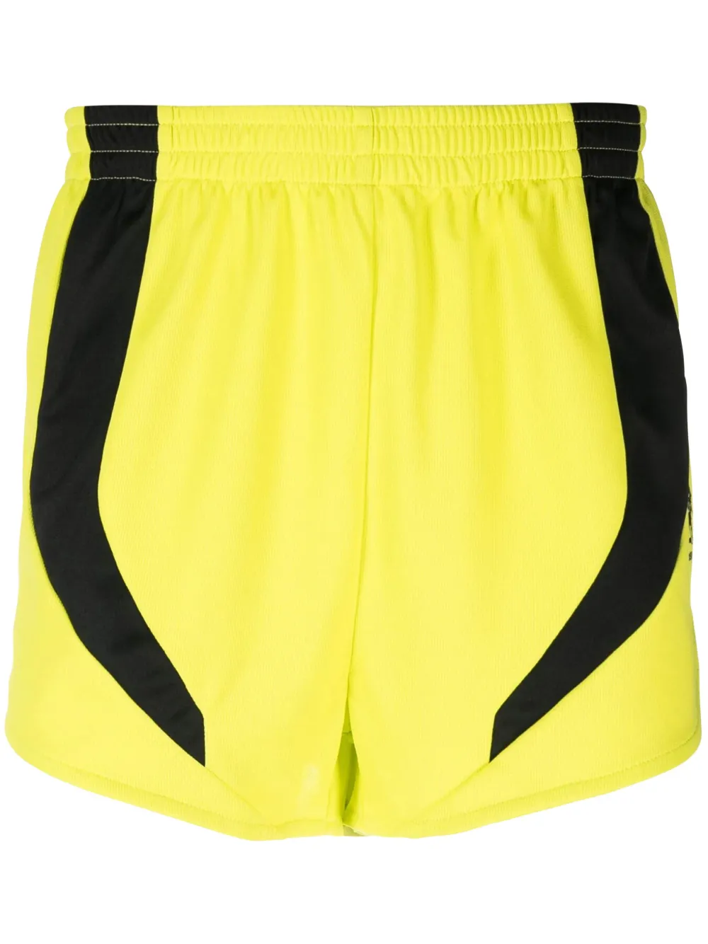 MARTINE ROSE FOOTBALL CONTRASTING-PANELS TRACK SHORTS 