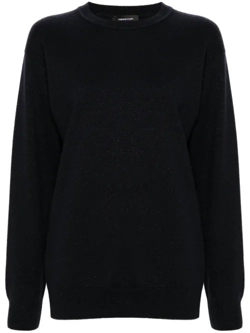 Pull pailleté à col rond - Fabiana Filippi - Modalova