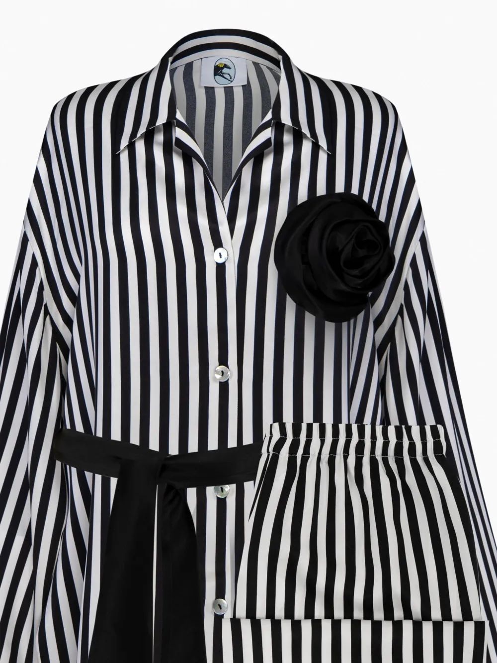Sleeper The Rose satijnen pyjama - Zwart