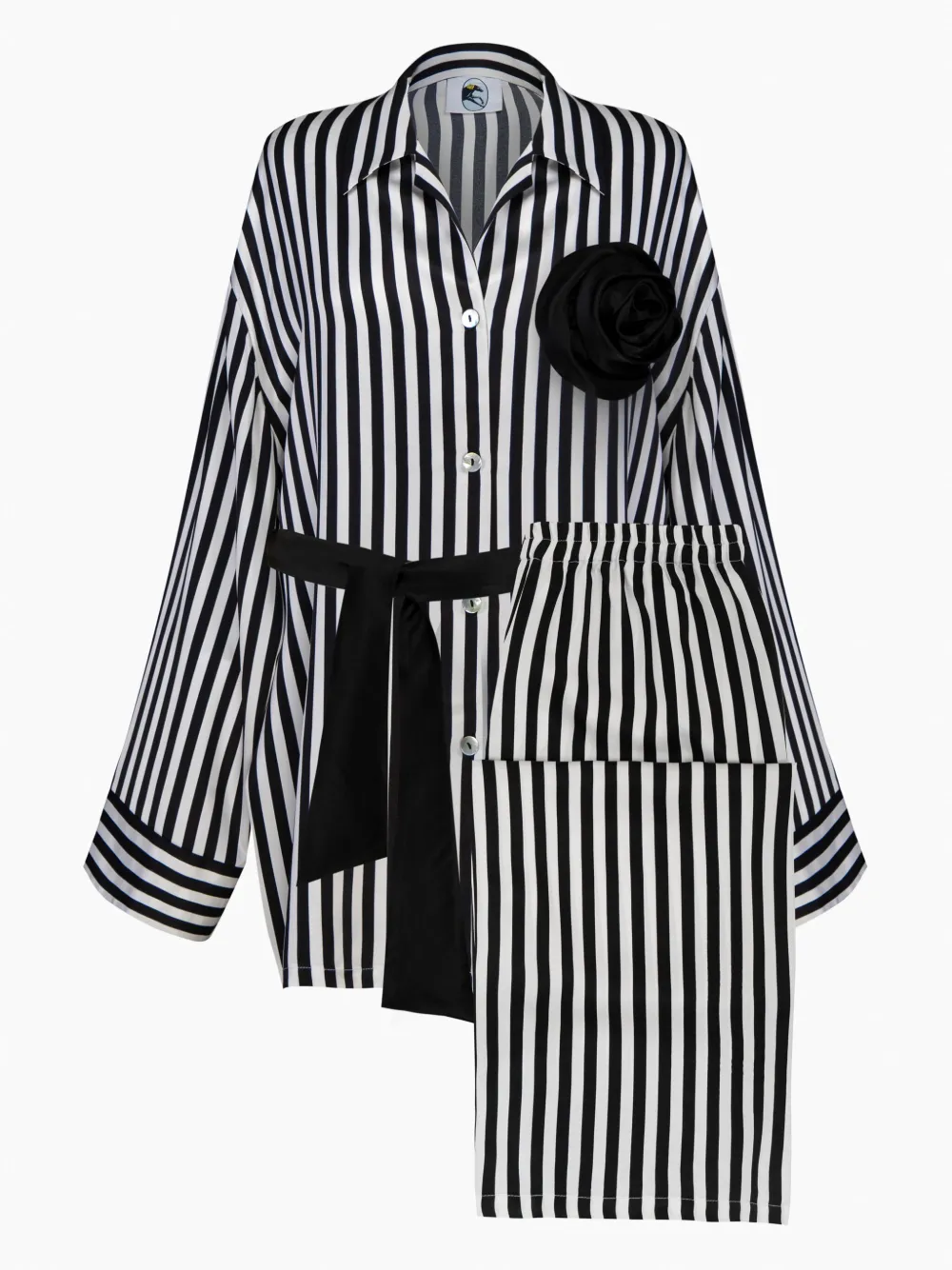 Sleeper The Rose satin pajama set | Black | Image 1