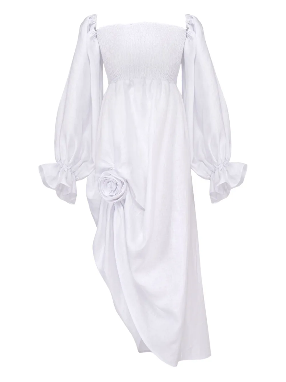 Sleeper Atlanta smocked off-shoulder dress | White | Image 1