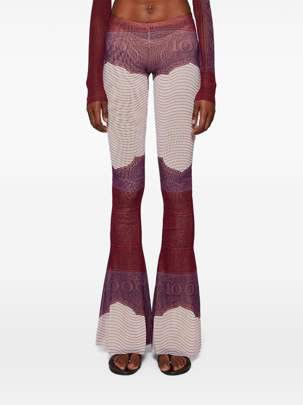 Shop Jean Paul Gaultier Printed Trousers In Red