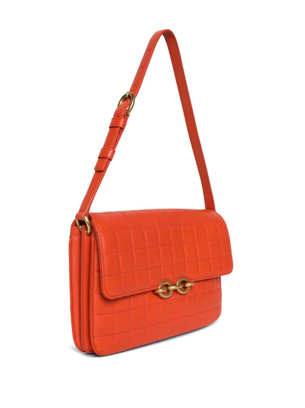 Shop Saint Laurent Le Maillon Shoulder Bag In Orange