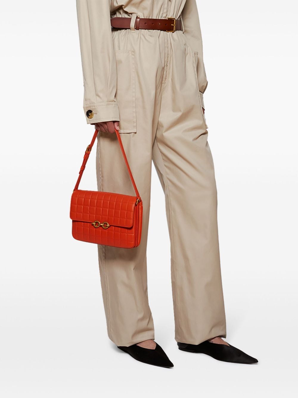 Shop Saint Laurent Le Maillon Shoulder Bag In Orange