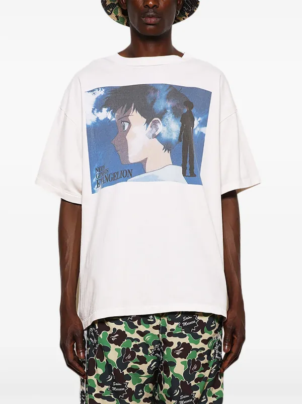 SAINT MXXXXXX Evangelion Shinji Cotton T-shirt | White | FARFETCH ID