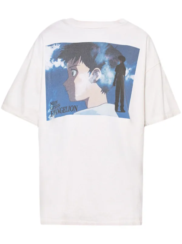 SAINT MXXXXXX Evangelion Shinji Cotton T-shirt | White | FARFETCH ID