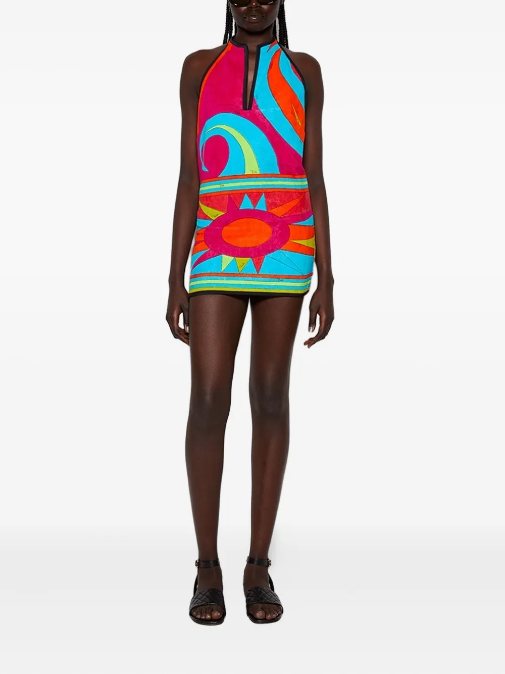 PUCCI Mini-jurk met halternek en print - Blauw