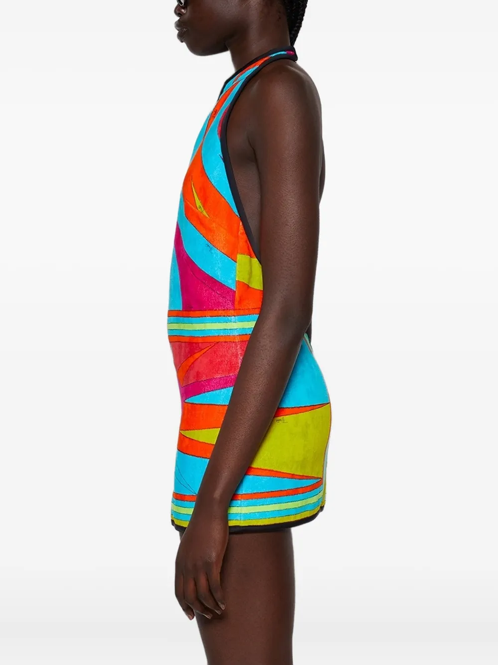 Pucci Printed Halterneck Mini Dress In Multi