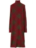 Burberry checkered wool blend shift dress - Green