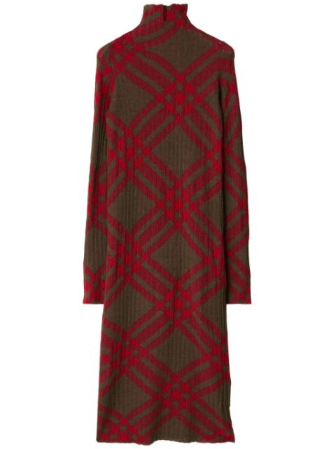 Burberry checkered wool blend shift dress Women