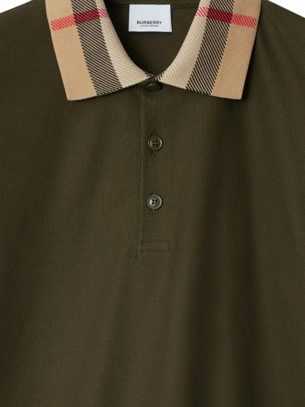 Burberry checkered-collar Cotton Polo Shirt | Green | FARFETCH Burberry checkered-collar Cotton Polo Shirt | Green | FARFETCH