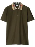 Burberry checkered-collar cotton polo shirt - Green