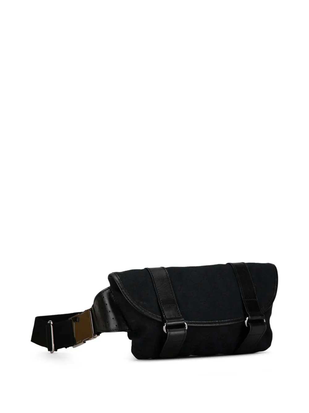 Pre-owned Gucci 2000-2015 Gg Canvas Belt Bag In Black