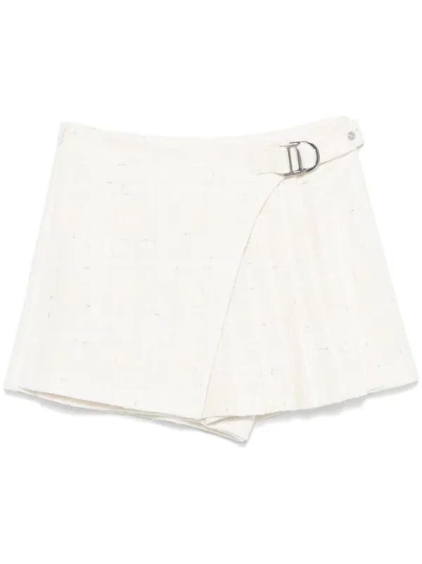 Maje ツイード プリーツミニスカート | ホワイト | FARFETCH JP 