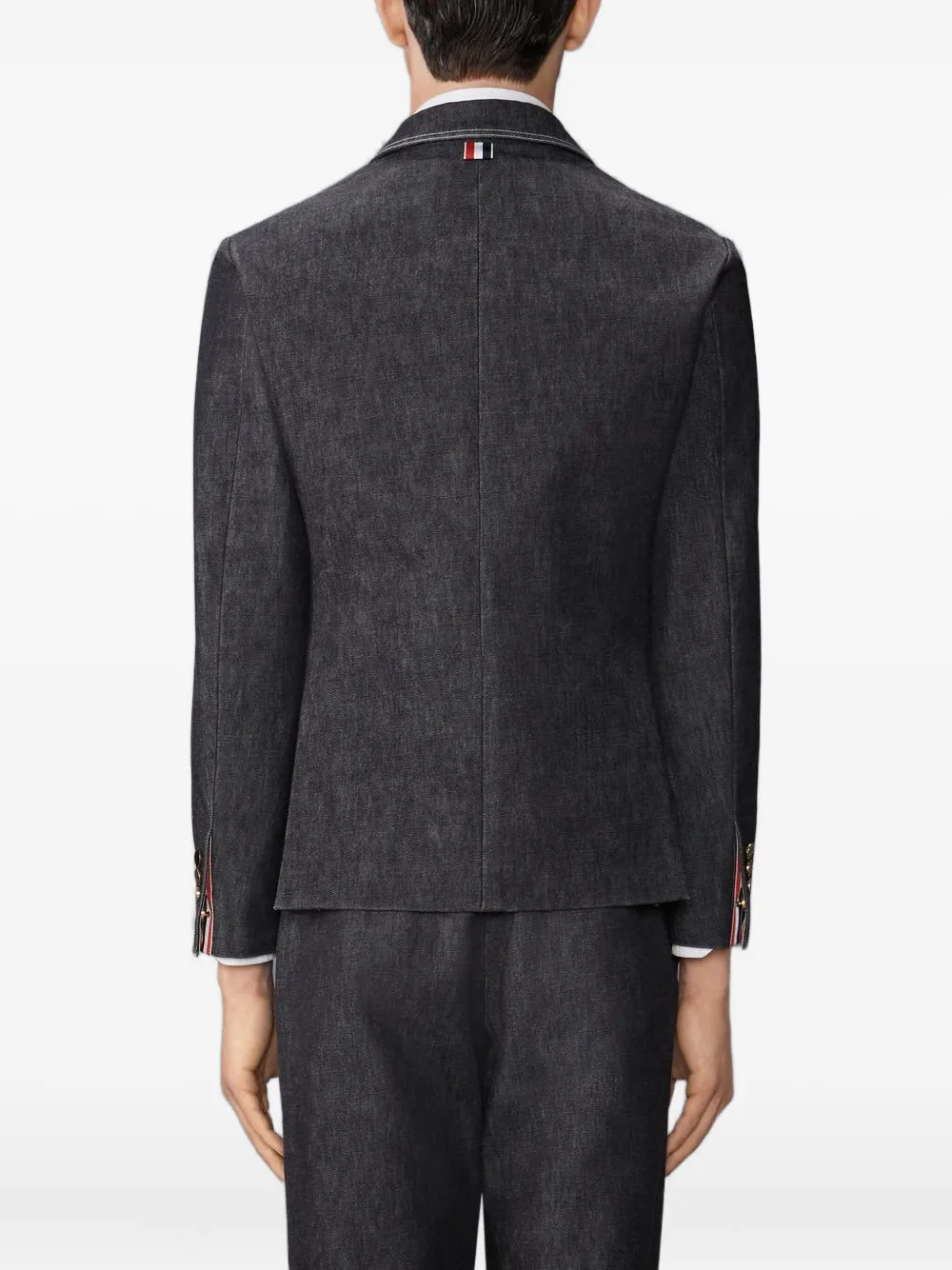 Thom Browne buttoned denim jacket Zwart
