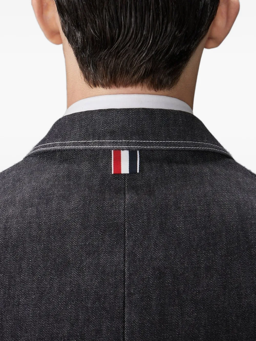 Thom Browne buttoned denim jacket Zwart