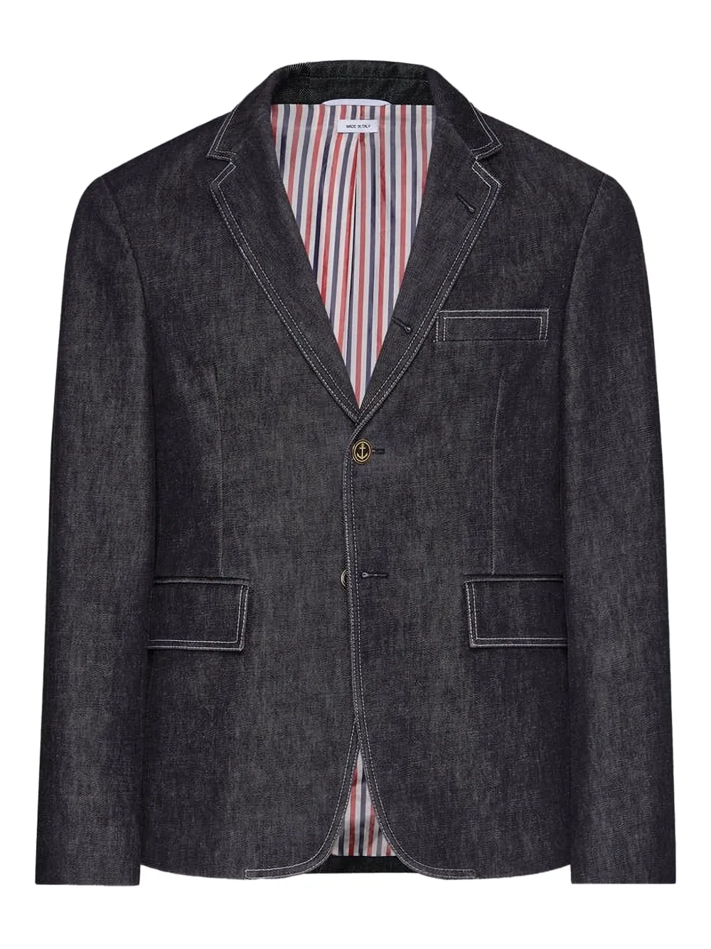 Thom Browne buttoned denim jacket Zwart