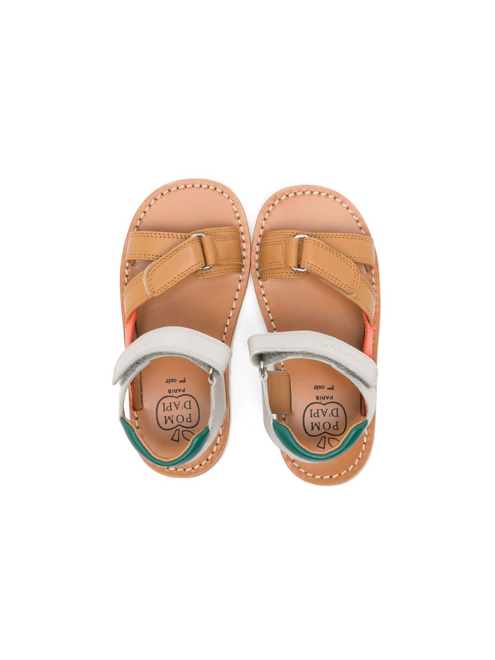 Pom D'api Sandalen met klittenband Bruin