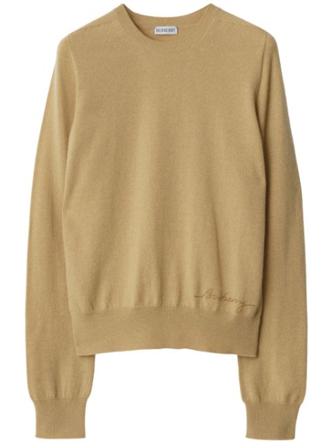 Burberry logo-embroidered cashmere jumper Women