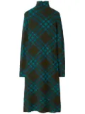 Burberry checkered wool blend shift dress - Brown