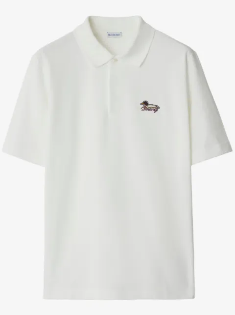 Burberry logo-patch cotton polo shirt