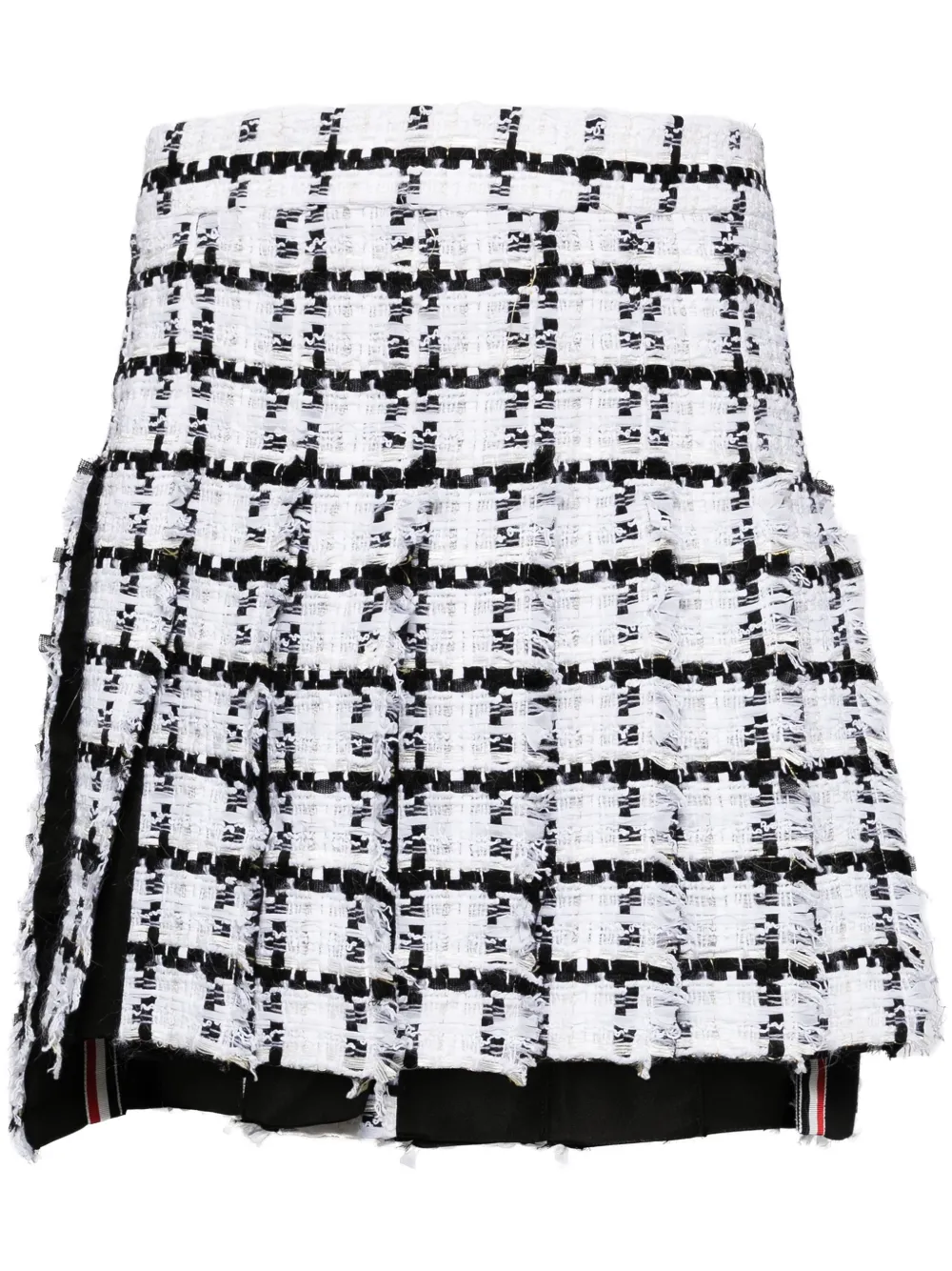 Thom Browne Geruite tweed plooirok Zwart