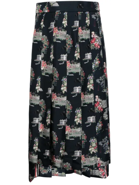 Thom Browne graphic-print pleated skirt