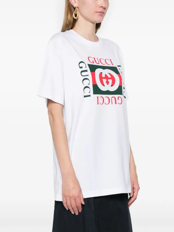 Gucci logo-print Cotton T-shirt | White | FARFETCH
