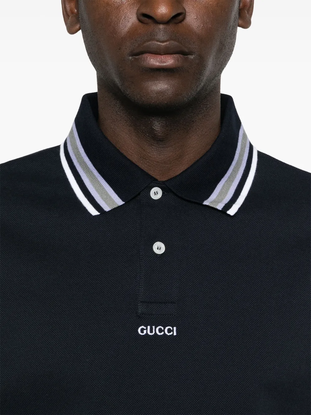 Gucci Poloshirt met geborduurd logo Blauw