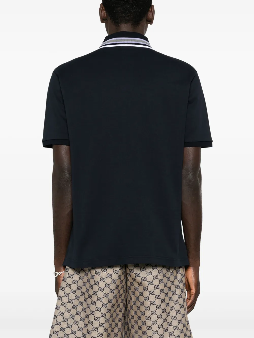 Gucci Poloshirt met geborduurd logo Blauw