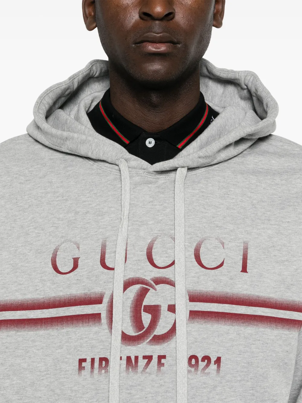 Gucci Double G Mélange Cotton Hoodie | Grey | FARFETCH