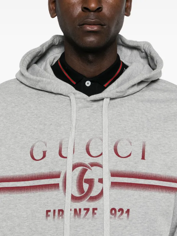 Gucci Men s Double G Melange Cotton Hoodie