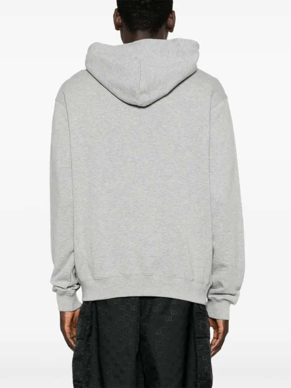 Gucci Double G melange cotton hoodie men Cotton L Grey