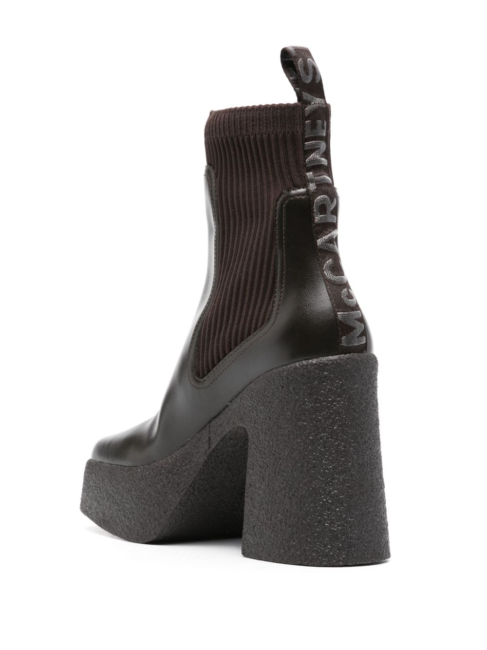 Stella McCartney Skyla 110mm logo-tape boots Brown