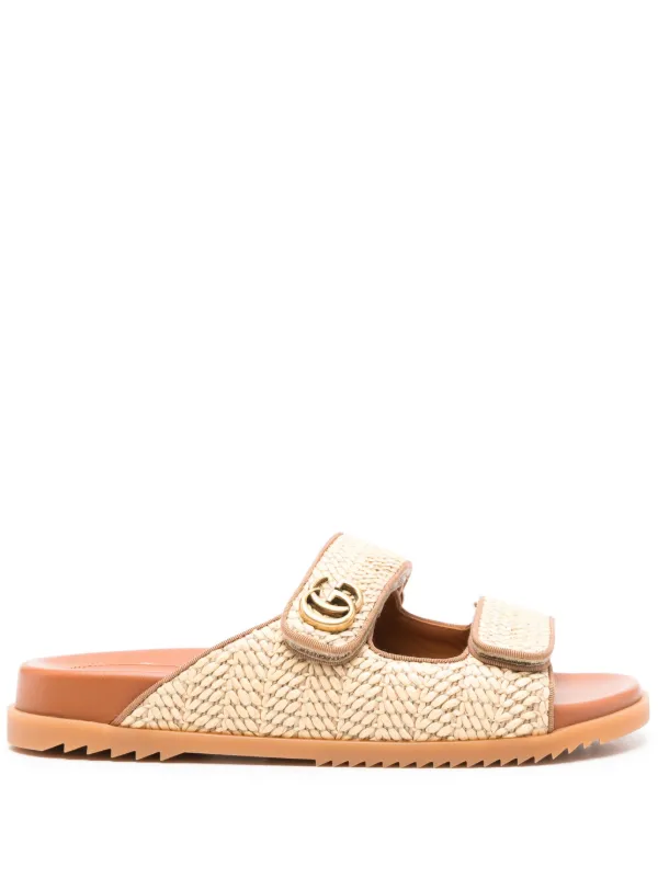 Gucci raffia slides on sale