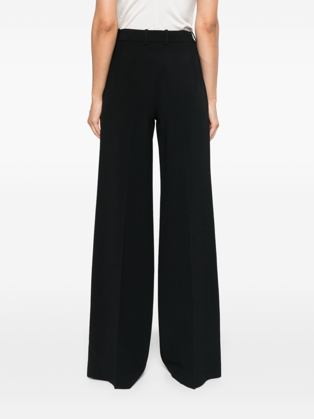 Shop Ermanno Scervino Crepe Trousers In Black