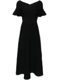 Needle & Thread wrap front knit gown - Black
