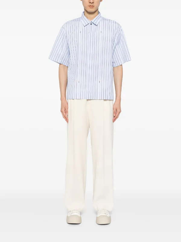 新品 JACQUEMUS LA CHEMISE COURTE BARI シャツ La Chemise Courte Bari striped cotton shirt in blue